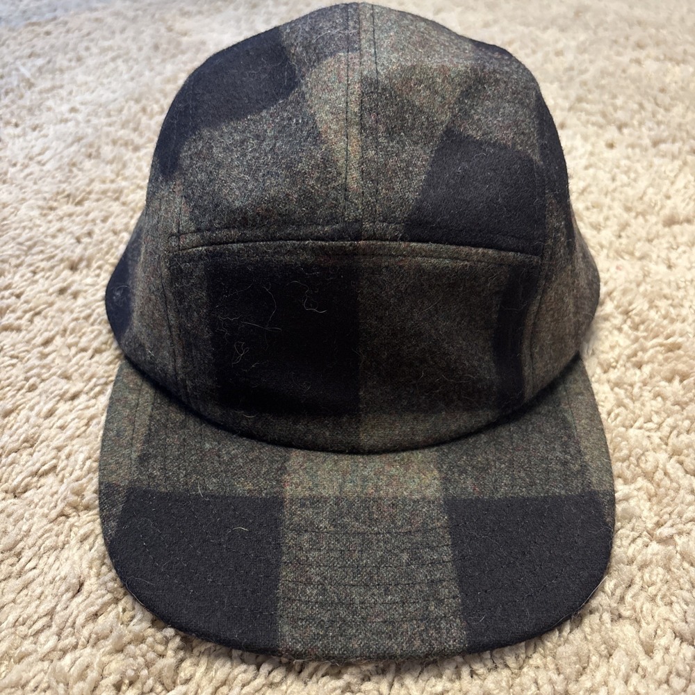 Pendleton Buffalo Wool 5‑Panel Hat Gray Strapback Men's Cap NEW - USA Wool